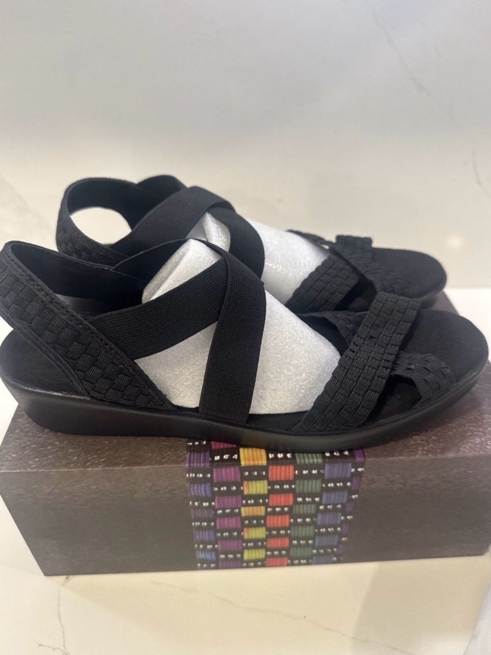 Bernie Mev Sandals Lisa Black Size 41 US 10 NEW IN BOX